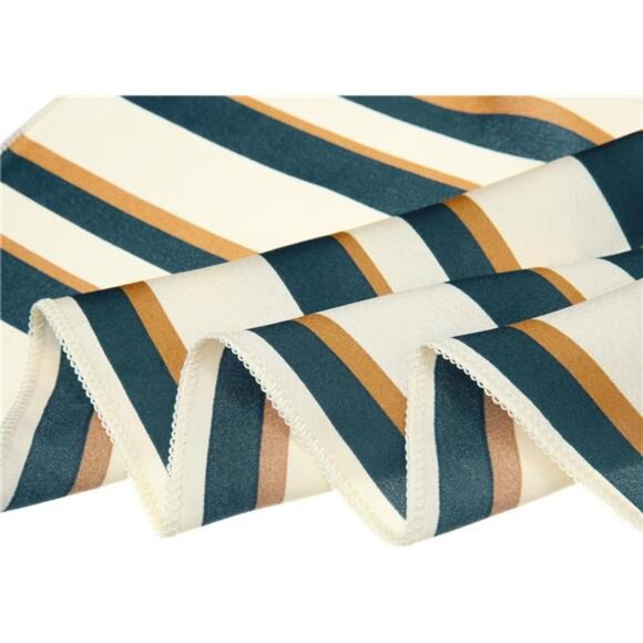 Small Stripe Print Square Neck Wrap Scarves 05 - Picture 5 of 5